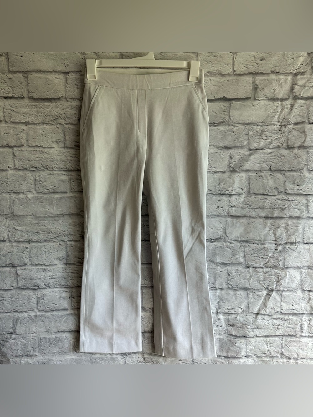 PREOWNED SPANX BOOTCUT FLARE DRESS PANTS WHITE SIZE SMALL WOMENS